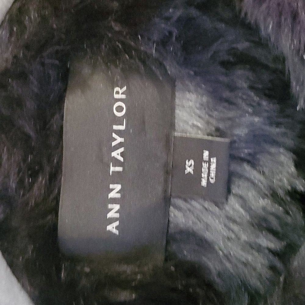 ANN TAYLOR Plaid Plush Faux Fur Jacket Size XS - Picture 7 of 11